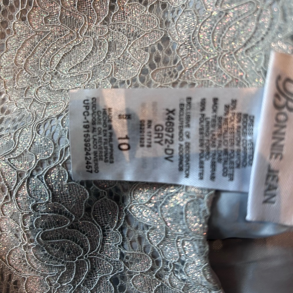 Lot of Formal Dresses  size 10 - Aqua, Gray, Black, and light pink metallic - Picture 4 of 6
